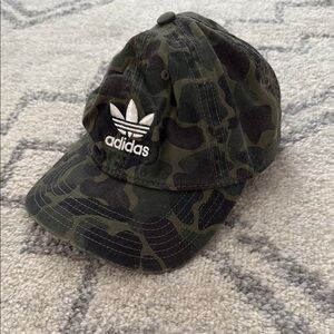 Adidas Green Camo Hat with Trefoil Logo